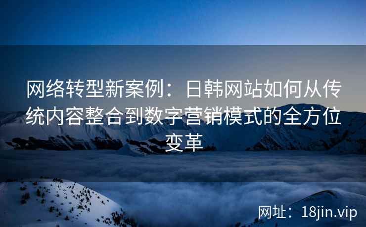 网络转型新案例：日韩网站如何从传统内容整合到数字营销模式的全方位变革