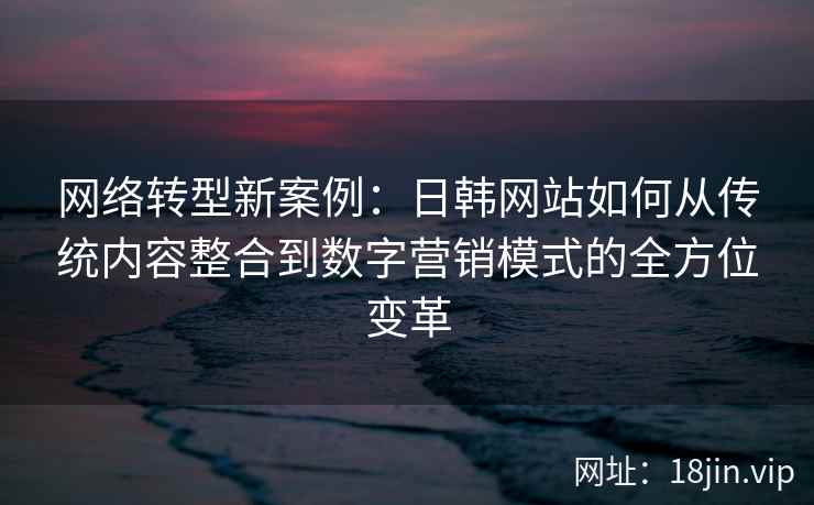 网络转型新案例：日韩网站如何从传统内容整合到数字营销模式的全方位变革