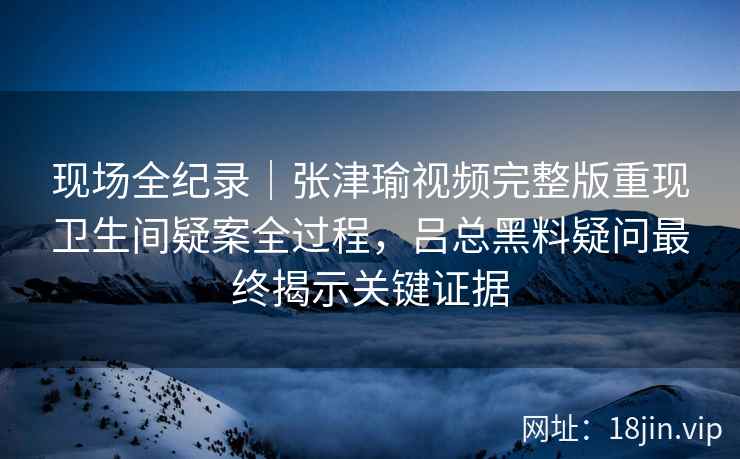 现场全纪录｜张津瑜视频完整版重现卫生间疑案全过程，吕总黑料疑问最终揭示关键证据